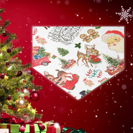 Vintage kerstpatroon op wit | tissuepapier