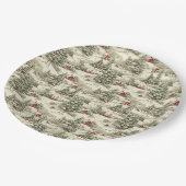 Vintage-kerstpatroon Papieren Bordje (Gekanteld)