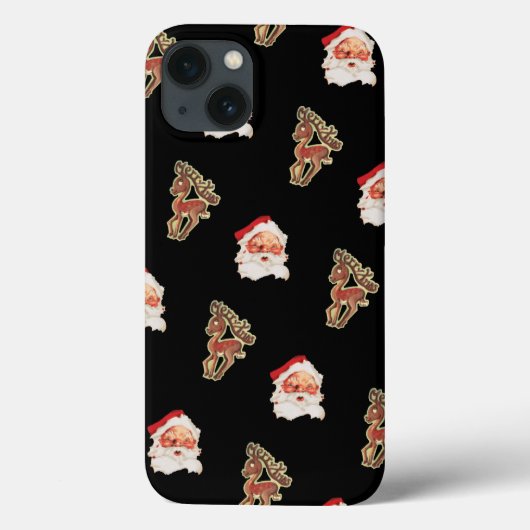 Vintage-kerstpatroon, Santa Claus Case-Mate iPhone Case (Achterkant)
