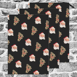 Vintage-kerstpatroon, Santa Claus Inpakpapier Vel