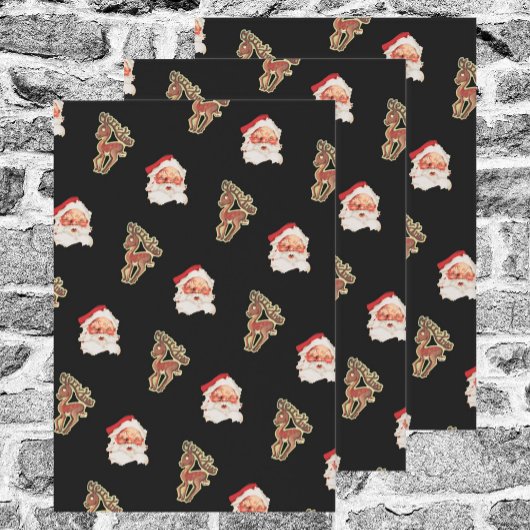Vintage-kerstpatroon, Santa Claus Inpakpapier Vel