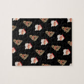 Vintage-kerstpatroon, Santa Claus Legpuzzel (Horizontaal)