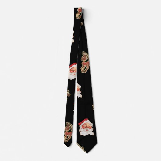 Vintage-kerstpatroon, Santa Claus Stropdas (Achterkant)