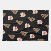 Vintage-kerstpatroon, Santa Claus Theedoek (Horizontaal)