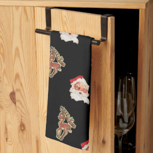 Vintage-kerstpatroon, Santa Claus Theedoek