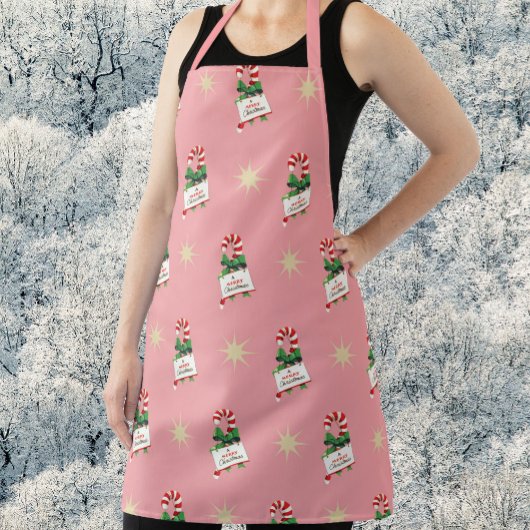 Vintage-kerstpatroon, snoeprietjes met roze schort