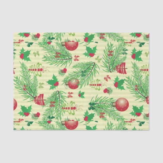 Vintage-kerstpatroon Tissuepapier (Voorkant)