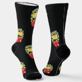 Vintage-kerstpatroon, vrolijke feestdagen in Wreat Sokken (Gebogen)