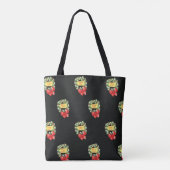 Vintage-kerstpatroon, vrolijke feestdagen in Wreat Tote Bag (Achterkant)