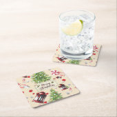 Vintage-kerstpatroonpatroon Kartonnen Onderzetters (Insitu)