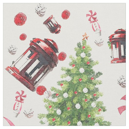 Vintage-kerstpatroonpatroon Stof (Close Up)