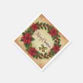 Vintage kerstpoinsettia krans decoupage servet (Hoek)