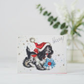 Vintage-kerstpop Feestdagenkaart (Staand voorkant)