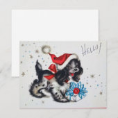 Vintage-kerstpop Feestdagenkaart (Voorkant / Achterkant)