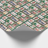 Vintage Kerstpost Stamp schattig Cadeaupapier (Hoek)