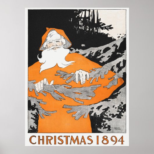 Vintage-kerstPoster Poster (Voorkant)