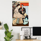 Vintage-kerstPoster Poster (Thuiskantoor)