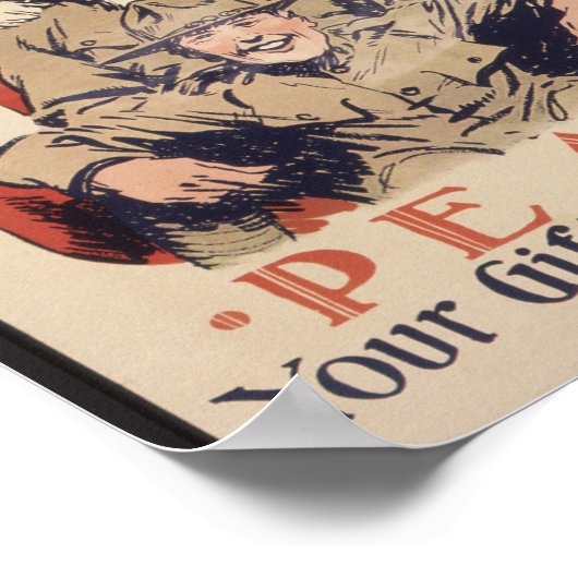 Vintage-kerstPoster — Vrede Poster (Hoek)