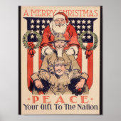 Vintage-kerstPoster — Vrede Poster (Voorkant)