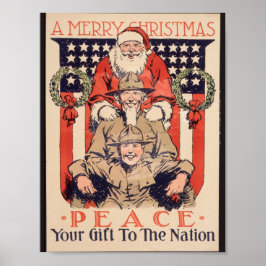 Vintage-kerstPoster — Vrede Poster