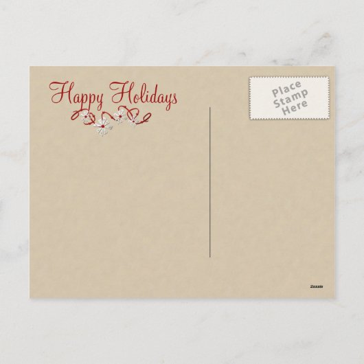 Vintage kerstpostkaart feestdagenkaart (Achterkant)