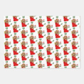 Vintage kerstpuppy inpakpapier vel (Voorkant 2)