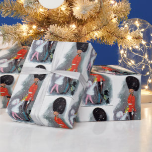 Vintage-kerstrecorder en kinderomhulsel cadeaupapier