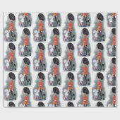 Vintage-kerstrecorder en kinderomhulsel cadeaupapier (Vlak)