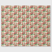 Vintage-kerstrecro-kerstrecorder Cadeaupapier (Vlak)