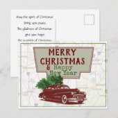 Vintage-kerstreis Briefkaart (Voorkant / Achterkant)