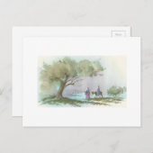 Vintage-kerstreis Kaart (Voorkant / Achterkant)