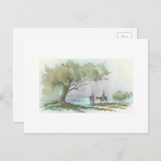 Vintage-kerstreis Kaart (Voorkant / Achterkant)