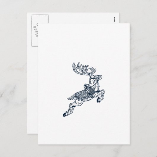 Vintage kerstrendier feestdagenkaart (Voorkant / Achterkant)