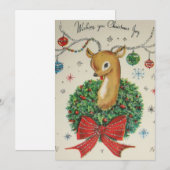 Vintage Kerstrendier met Ornamenten Feestdagenkaart (Voorkant / Achterkant)