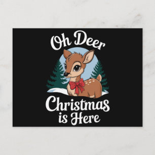 Vintage Kerstrendier Oh Herten Kerst Hier Briefkaart
