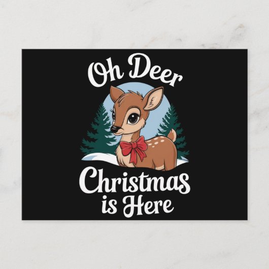 Vintage Kerstrendier Oh Herten Kerst Hier Briefkaart (Voorkant)