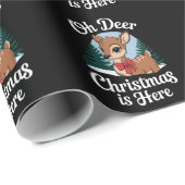 Vintage Kerstrendier Oh Herten Kerst Hier Cadeaupapier (Rol Hoek)