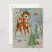 Vintage Kerstrendier Vakantie briefkaart (Voorkant / Achterkant)