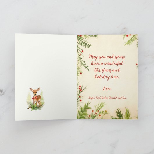 Vintage-kerstrendierfeestdag Kaart (Binnen)