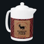 Vintage-kerstrendiervoer Theepot<br><div class="desc">Reindeer Feed-kersttheepot op een vlakke achtergrond, klaar om je te personaliseren. Deze theepot kan gepersonaliseerd worden met naam en een testdatum. Maakt een prachtig cadeau voor het huishouden, een kerstcadeau, enz.. 📌 Als u nog meer aanpassingen nodig hebt, klikt u op de knop "Klik om verder aan te passen" of...</div>