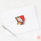 Vintage-kerstrenrendierster Vierkante Sticker (Envelop)
