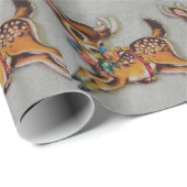 Vintage-kerstrenrenrendieres uit 1950 cadeaupapier (Rol Hoek)