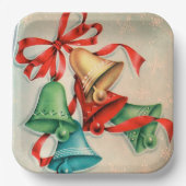 Vintage kerstretro-bord papieren bordje (Voorkant)