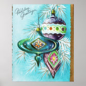 Vintage kerstretro feestbommen poster (Voorkant)