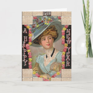 Vintage kerstretro-mas op maat feestdagen kaart