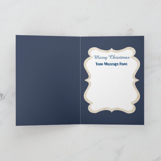 Vintage-kerstretro-rendierkaart toevoegen feestdagen kaart (Binnen)