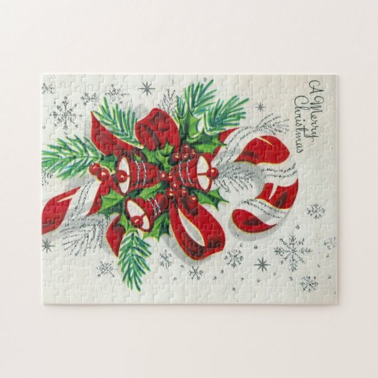 Vintage kerstretro snoeppuzzel legpuzzel (Horizontaal)