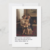 Vintage kerstrijke Plaid Mongram krans Feestdagenkaart (Achterkant)