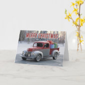 Vintage kerstrit kaart (Gele Bloem)