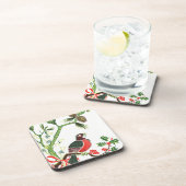 Vintage KerstRobin Bier Onderzetter (Rechterzijde)